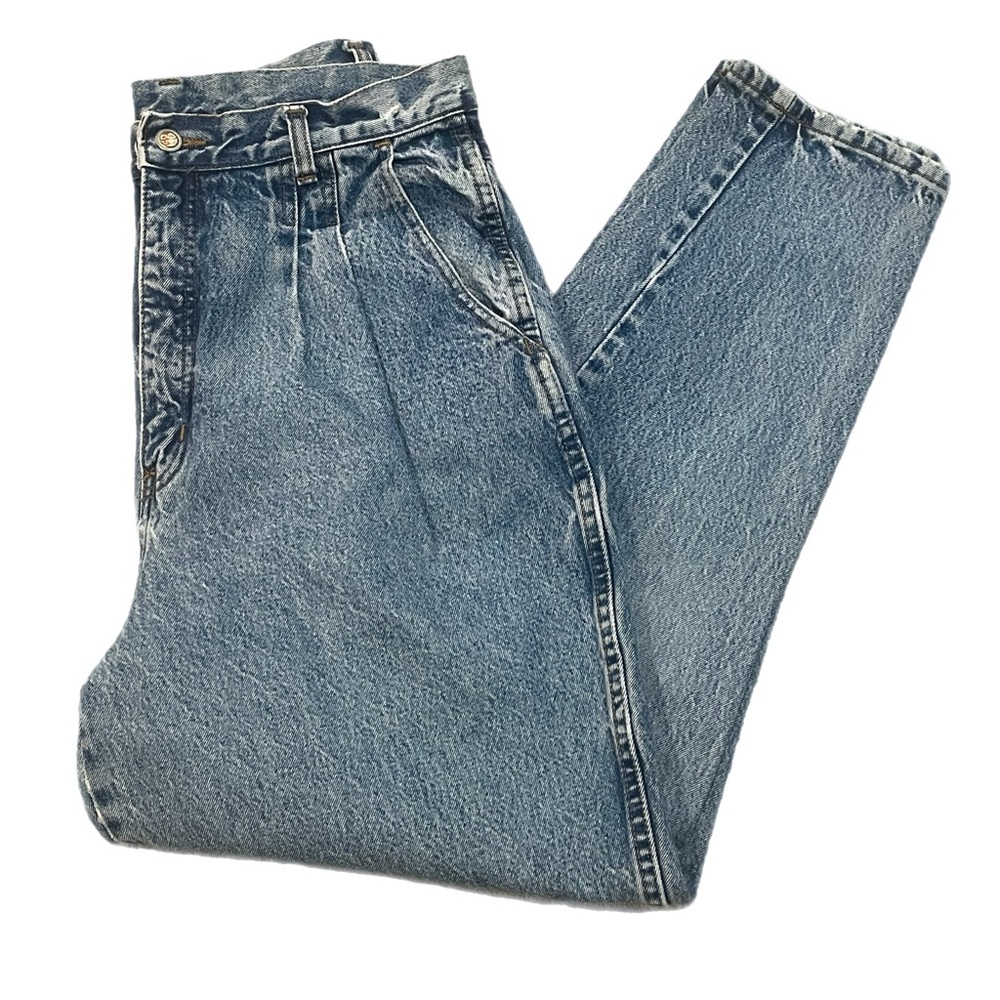 VTG Bill Blass 80s/90s High-Waisted Pleated Tapered Barrel Mom Jeans Sz16 31”